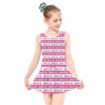 Breathe in life, breathe out love text motif pattern Kids  Skater Dress Swimsuit