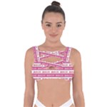 Breathe in life, breathe out love text motif pattern Bandaged Up Bikini Top