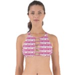 Breathe in life, breathe out love text motif pattern Perfectly Cut Out Bikini Top