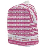Breathe in life, breathe out love text motif pattern Zip Bottom Backpack