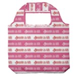 Breathe in life, breathe out love text motif pattern Premium Foldable Grocery Recycle Bag