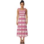 Breathe in life, breathe out love text motif pattern Tie-Strap Tiered Midi Chiffon Dress