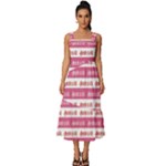 Breathe in life, breathe out love text motif pattern Square Neckline Tiered Midi Dress