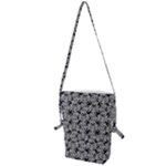 Ethnic symbols motif black and white pattern Folding Shoulder Bag