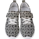 Ethnic symbols motif black and white pattern Men s Velcro Strap Shoes