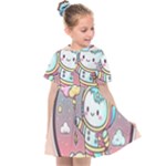 Boy Astronaut Cotton Candy Childhood Fantasy Tale Literature Planet Universe Kawaii Nature Cute Clou Kids  Sailor Dress