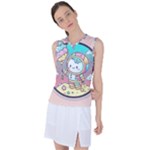 Boy Astronaut Cotton Candy Childhood Fantasy Tale Literature Planet Universe Kawaii Nature Cute Clou Women s Sleeveless Sports Top