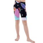 Girl Bed Space Planets Spaceship Rocket Astronaut Galaxy Universe Cosmos Woman Dream Imagination Bed Kids  Mid Length Swim Shorts