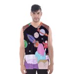 Girl Bed Space Planets Spaceship Rocket Astronaut Galaxy Universe Cosmos Woman Dream Imagination Bed Men s Basketball Tank Top