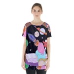 Girl Bed Space Planets Spaceship Rocket Astronaut Galaxy Universe Cosmos Woman Dream Imagination Bed Skirt Hem Sports Top