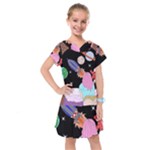 Girl Bed Space Planets Spaceship Rocket Astronaut Galaxy Universe Cosmos Woman Dream Imagination Bed Kids  Drop Waist Dress