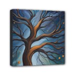 Tree Branches Mystical Moon Expressionist Oil Painting Acrylic Painting Abstract Nature Moonlight Ni Mini Canvas 6  x 6  (Stretched)