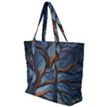 Tree Branches Mystical Moon Expressionist Oil Painting Acrylic Painting Abstract Nature Moonlight Ni Zip Up Canvas Bag