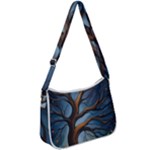 Tree Branches Mystical Moon Expressionist Oil Painting Acrylic Painting Abstract Nature Moonlight Ni Zip Up Shoulder Bag