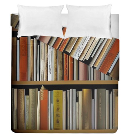 Book Nook Books Bookshelves Comfortable Cozy Literature Library Study Reading Reader Reading Nook Ro Duvet Cover Double Side (Queen Size) from ArtsNow.com