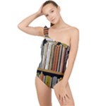 Book Nook Books Bookshelves Comfortable Cozy Literature Library Study Reading Reader Reading Nook Ro Frilly One Shoulder Swimsuit