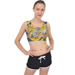 Astronaut Moon Monsters Spaceship Universe Space Cosmos V-Back Sports Bra