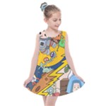 Astronaut Moon Monsters Spaceship Universe Space Cosmos Kids  Summer Dress