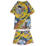 Astronaut Moon Monsters Spaceship Universe Space Cosmos Kids  Swim T-Shirt and Shorts Set