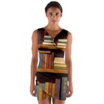 Book Nook Books Bookshelves Comfortable Cozy Literature Library Study Reading Room Fiction Entertain Wrap Front Bodycon Dress