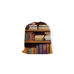 Book Nook Books Bookshelves Comfortable Cozy Literature Library Study Reading Room Fiction Entertain Drawstring Pouch (XS)