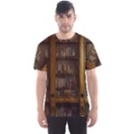 Books Book Shelf Shelves Knowledge Book Cover Gothic Old Ornate Library Men s Sport Mesh T-Shirt