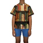 Books Bookshelves Library Fantasy Apothecary Book Nook Literature Study Kids  Short Sleeve Swimwear