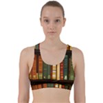 Books Bookshelves Library Fantasy Apothecary Book Nook Literature Study Back Weave Sports Bra