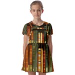 Books Bookshelves Library Fantasy Apothecary Book Nook Literature Study Kids  Short Sleeve Pinafore Style Dress