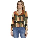 Books Bookshelves Library Fantasy Apothecary Book Nook Literature Study Women s Long Sleeve Revers Collar Cropped Jacket