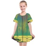 Nature Swamp Water Sunset Spooky Night Reflections Bayou Lake Kids  Smock Dress