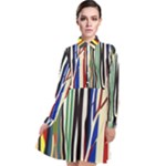 Abstract Trees Colorful Artwork Woods Forest Nature Artistic Long Sleeve Chiffon Shirt Dress