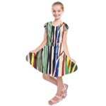 Abstract Trees Colorful Artwork Woods Forest Nature Artistic Kids  Short Sleeve Dress
