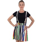 Abstract Trees Colorful Artwork Woods Forest Nature Artistic Velvet Suspender Skater Skirt