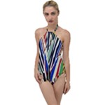 Abstract Trees Colorful Artwork Woods Forest Nature Artistic Go with the Flow One Piece Swimsuit