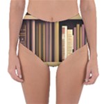 Books Bookshelves Office Fantasy Background Artwork Book Cover Apothecary Book Nook Literature Libra Reversible High-Waist Bikini Bottoms