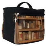 Room Interior Library Books Bookshelves Reading Literature Study Fiction Old Manor Book Nook Reading Make Up Travel Bag (Small)