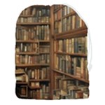 Room Interior Library Books Bookshelves Reading Literature Study Fiction Old Manor Book Nook Reading Drawstring Pouch (3XL)