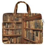 Room Interior Library Books Bookshelves Reading Literature Study Fiction Old Manor Book Nook Reading MacBook Pro 16  Double Pocket Laptop Bag 