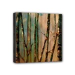woodland woods forest trees nature outdoors mist moon background artwork book Mini Canvas 4  x 4  (Stretched)