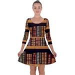 Room Interior Library Books Bookshelves Reading Literature Study Fiction Old Manor Book Nook Reading Quarter Sleeve Skater Dress