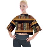 Room Interior Library Books Bookshelves Reading Literature Study Fiction Old Manor Book Nook Reading Mock Neck T-Shirt