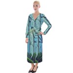 Nature Outdoors Night Trees Scene Forest Woods Light Moonlight Wilderness Stars Velvet Maxi Wrap Dress