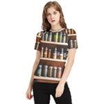 Alcohol Apothecary Book Cover Booze Bottles Gothic Magic Medicine Oils Ornate Pharmacy Women s Short Sleeve Rash Guard