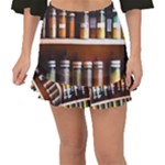 Alcohol Apothecary Book Cover Booze Bottles Gothic Magic Medicine Oils Ornate Pharmacy Fishtail Mini Chiffon Skirt