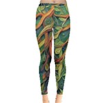 Outdoors Night Setting Scene Forest Woods Light Moonlight Nature Wilderness Leaves Branches Abstract Inside Out Leggings