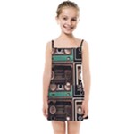 Retro Electronics Old Antiques Texture Wallpaper Vintage Cassette Tapes Retrospective Kids  Summer Sun Dress