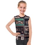 Retro Electronics Old Antiques Texture Wallpaper Vintage Cassette Tapes Retrospective Kids  Mesh Tank Top