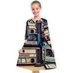 Radios Tech Technology Music Vintage Antique Old Kids  Midi Sailor Dress