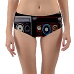 Retro Cameras Old Vintage Antique Technology Wallpaper Retrospective Reversible Mid-Waist Bikini Bottoms